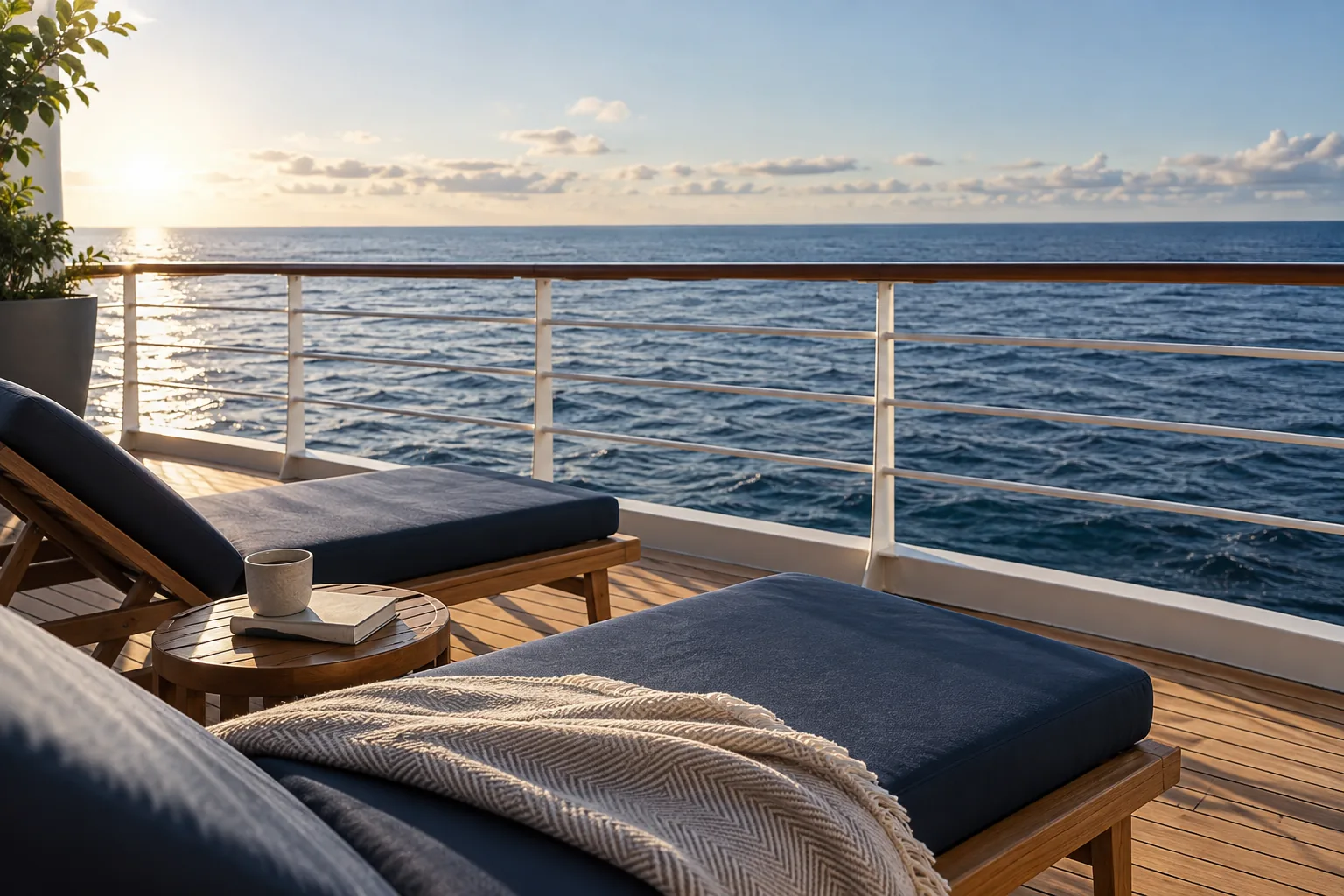 A quiet morning at sea, created for this essay.